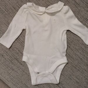 GAP Cream Long Sleeve Baby Bodysuit